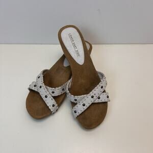 VTG y2k Woman’s White Strappy Studded Lower East Side Kitten Heel Sandals 8